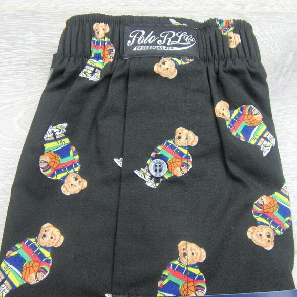 Polo Ralph Lauren Basketball Bear Boxer Briefs Mens Size Medium Black NEW - Picture 4 of 11